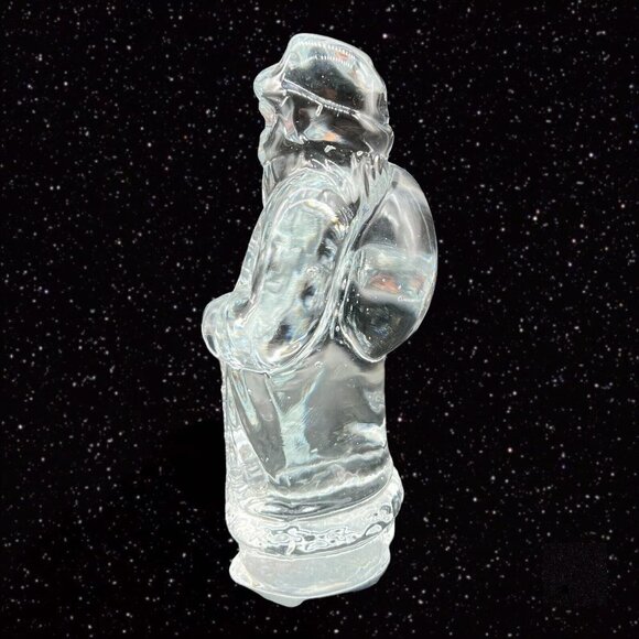 Vintage Art Glass Santa Claus Figurine Paperweight Clear Christmas 7”T 4”W - Picture 5 of 11